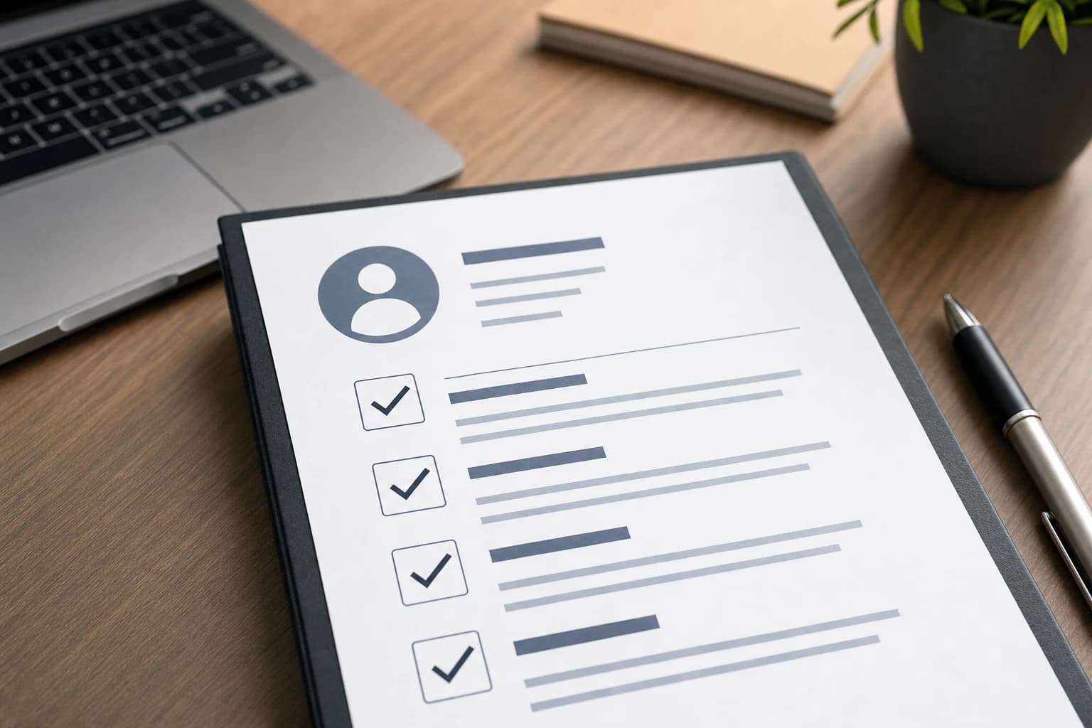 ATS resume checklist with sections for keywords formatting proof and final review