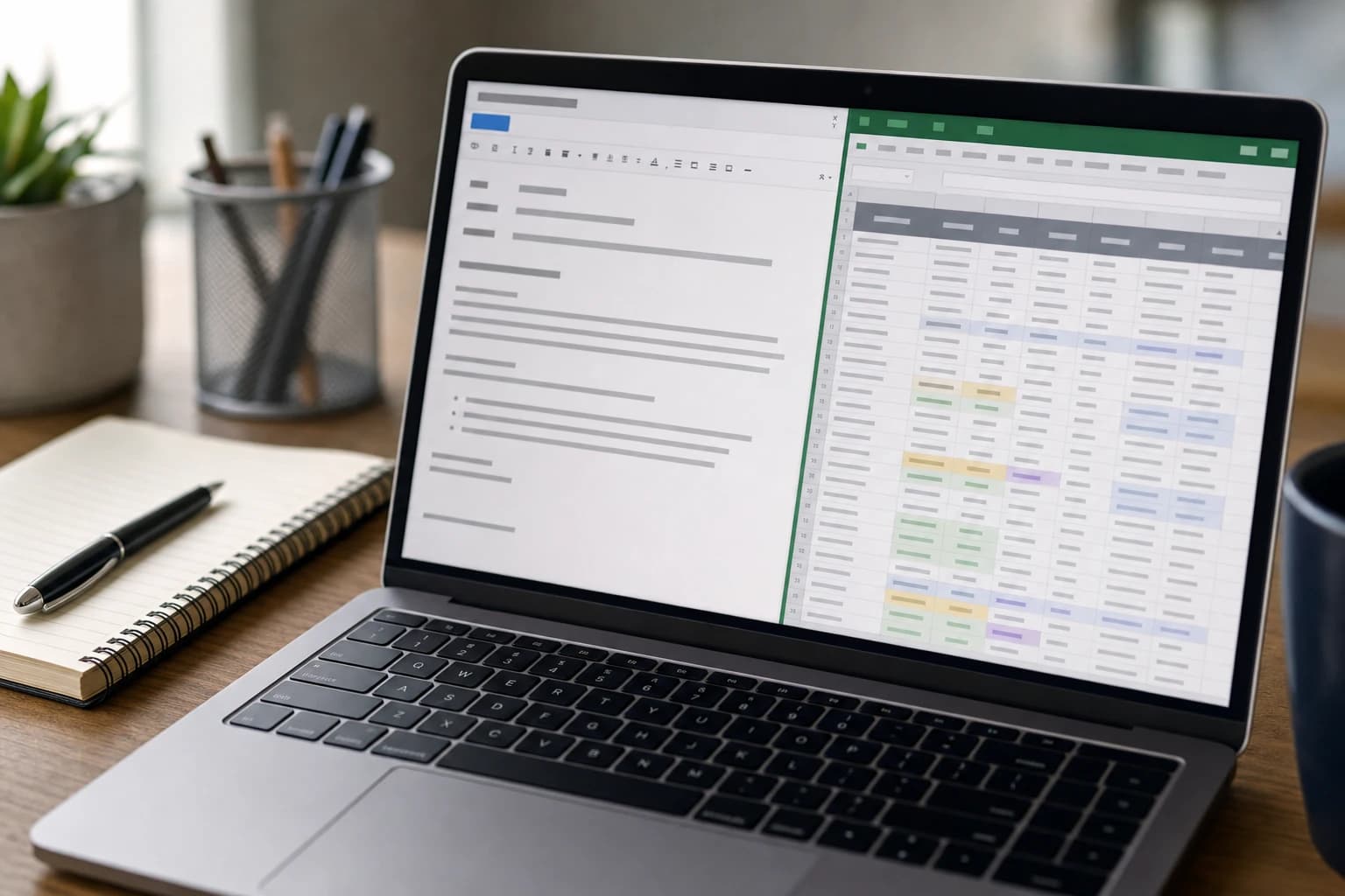 Example follow up email template next to a quote tracking spreadsheet