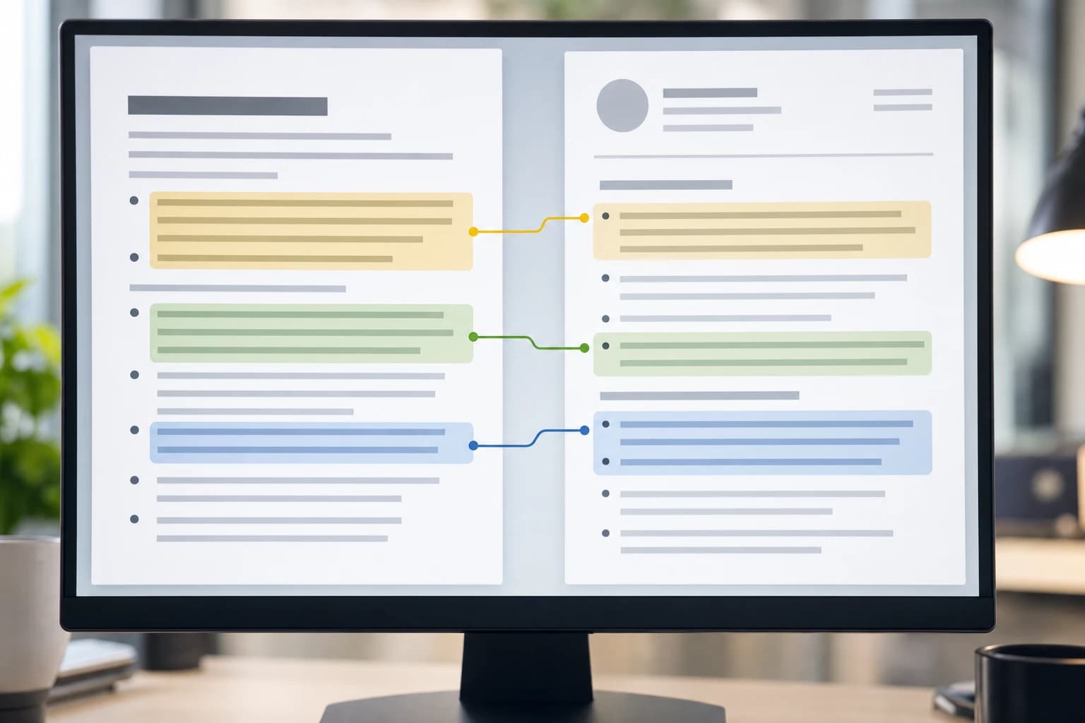 Job description keywords being matched to resume bullet points