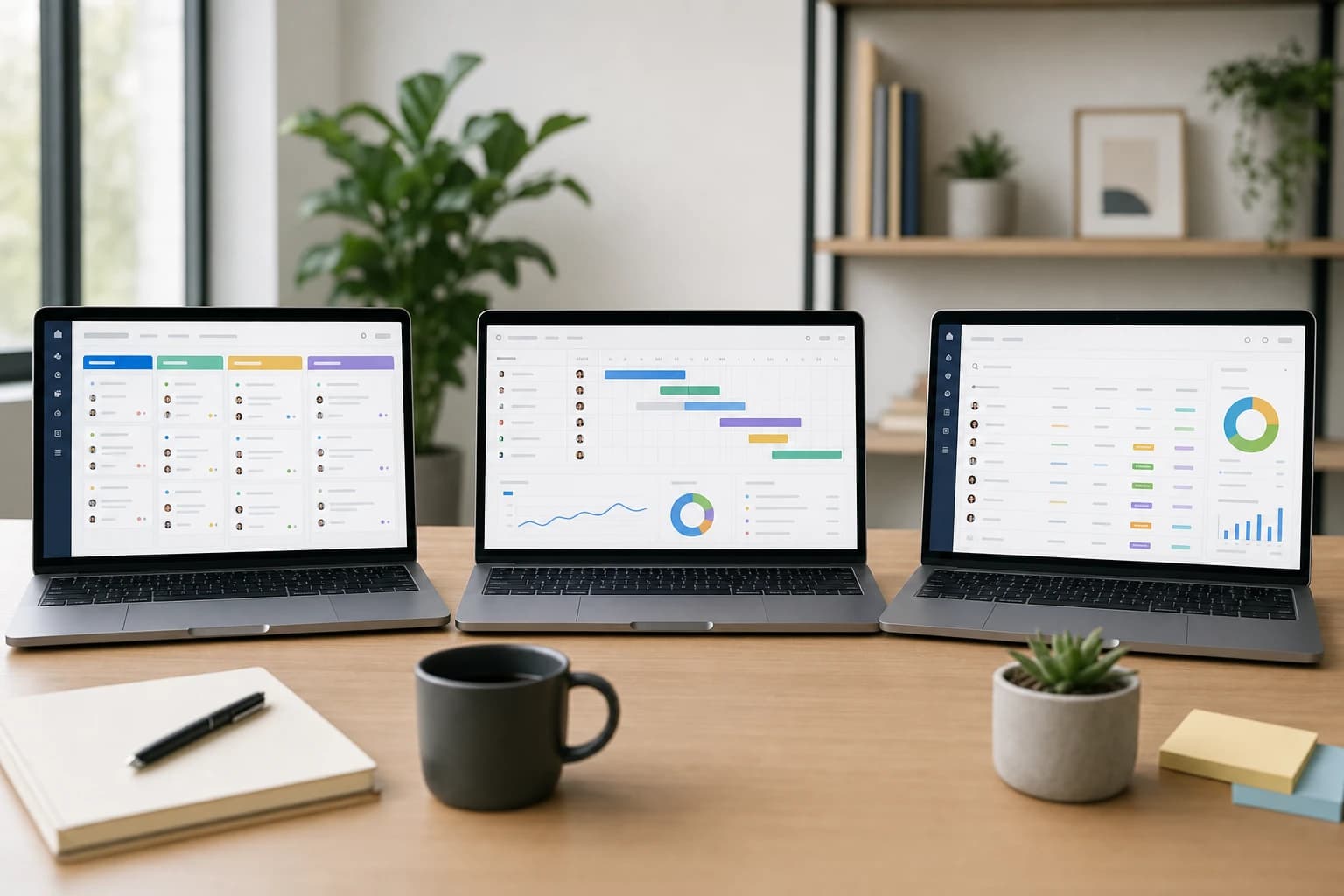 Three project management dashboards compared for client work